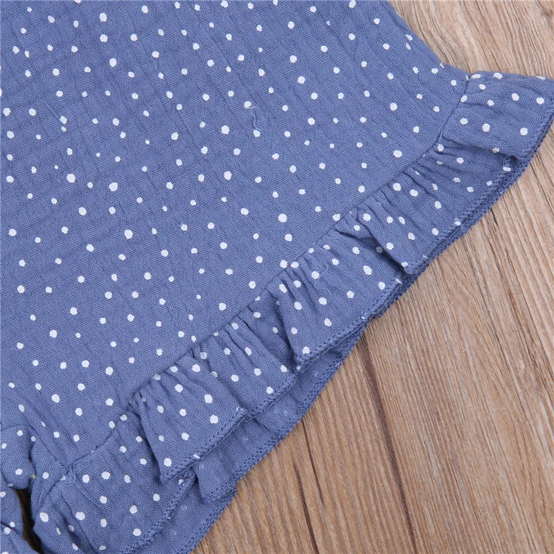 

1-5Y Kid Girl Summer Clothes Sets Short Sleeve Top T Shirts+Shorts 2PCS Ruffle Toddler Clothing