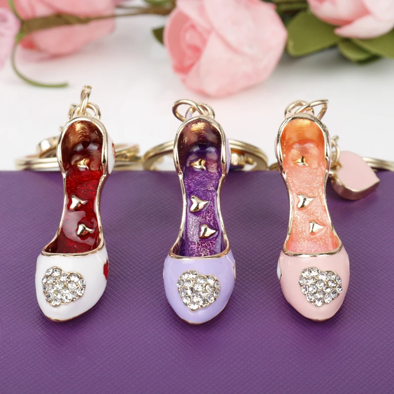 Креативный брелок в форме обуви на высоком каблуке женские сумки кольцо для