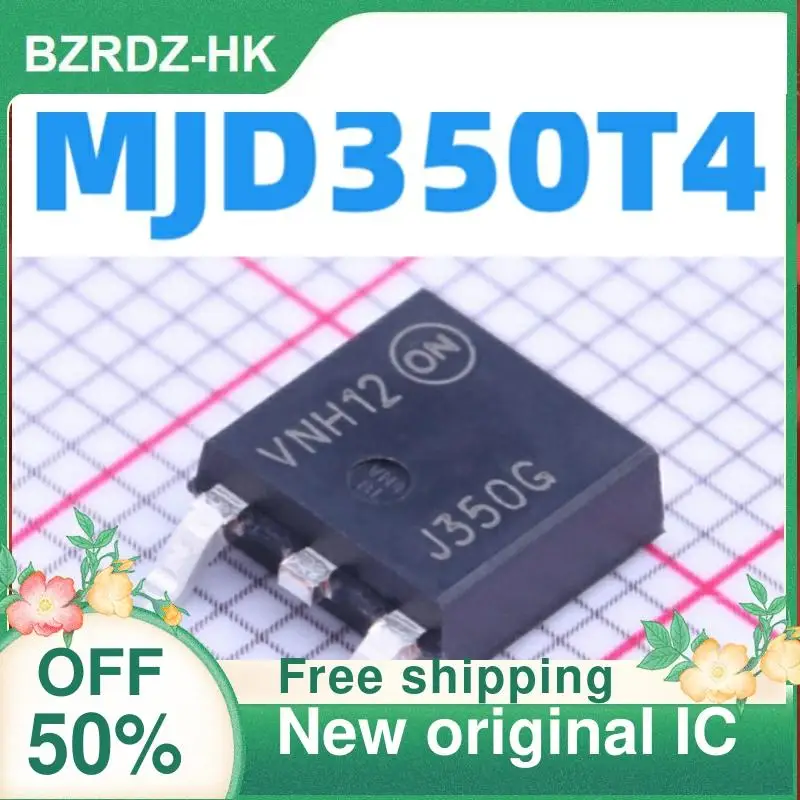 

5PCS/lot MJD350T4 TO-252 MJD350 J350G 300V 500mA New original IC