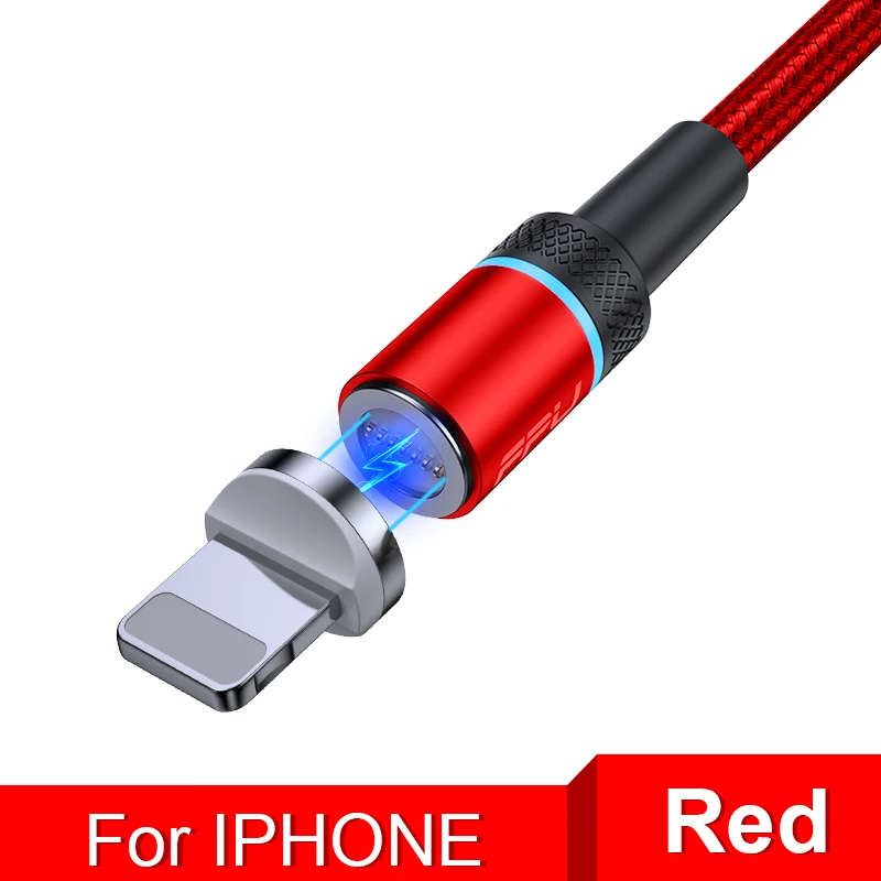 Red For iPhone FPU Магнитный кабель Micro usb type C для iPhone кабель 1 м 2 м 3A провод для быстрой зарядки провод type-C магнит зарядное устройство кабели для мобильных телефонов - Цвет: Red For iPhone