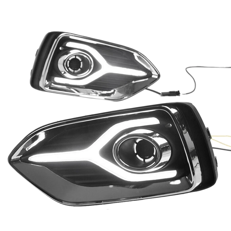 

for Hyundai Accent 2018-2019 Front Bumper DRL Daytime Running Light Fog Light Cover with Turn Signal Lamp