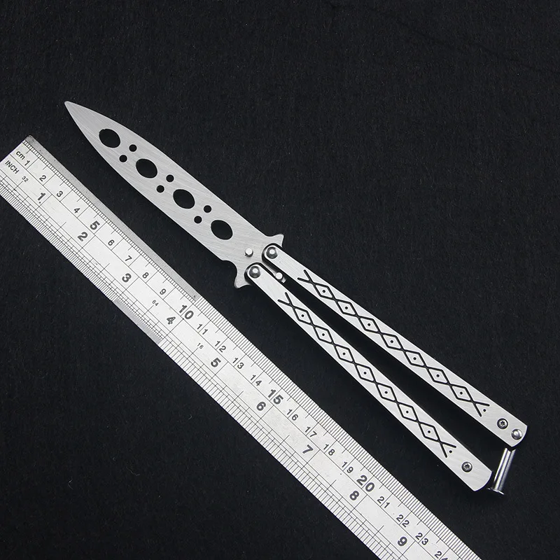 

Karambit New Stainless Steel Beginner Outdoor Butterfly blunt Knife Training Novice Folding Portable Uncut Blade Edc Tool Gift