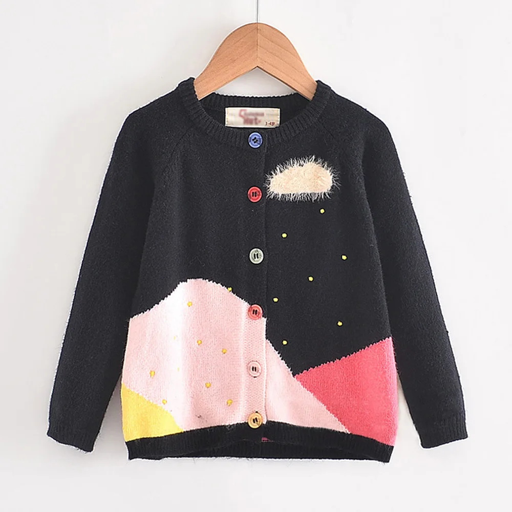 Кардиган для маленьких девочек свитер тонкие свитера детская вязаная куртка на