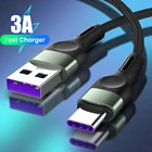 Кабель для быстрой зарядки и передачи данных 3 А Type C для Huawei P40 Xiaomi 11 Micro USB, шнур для передачи данных, Зарядные кабели для Samsung Galaxy S21 0,512 м