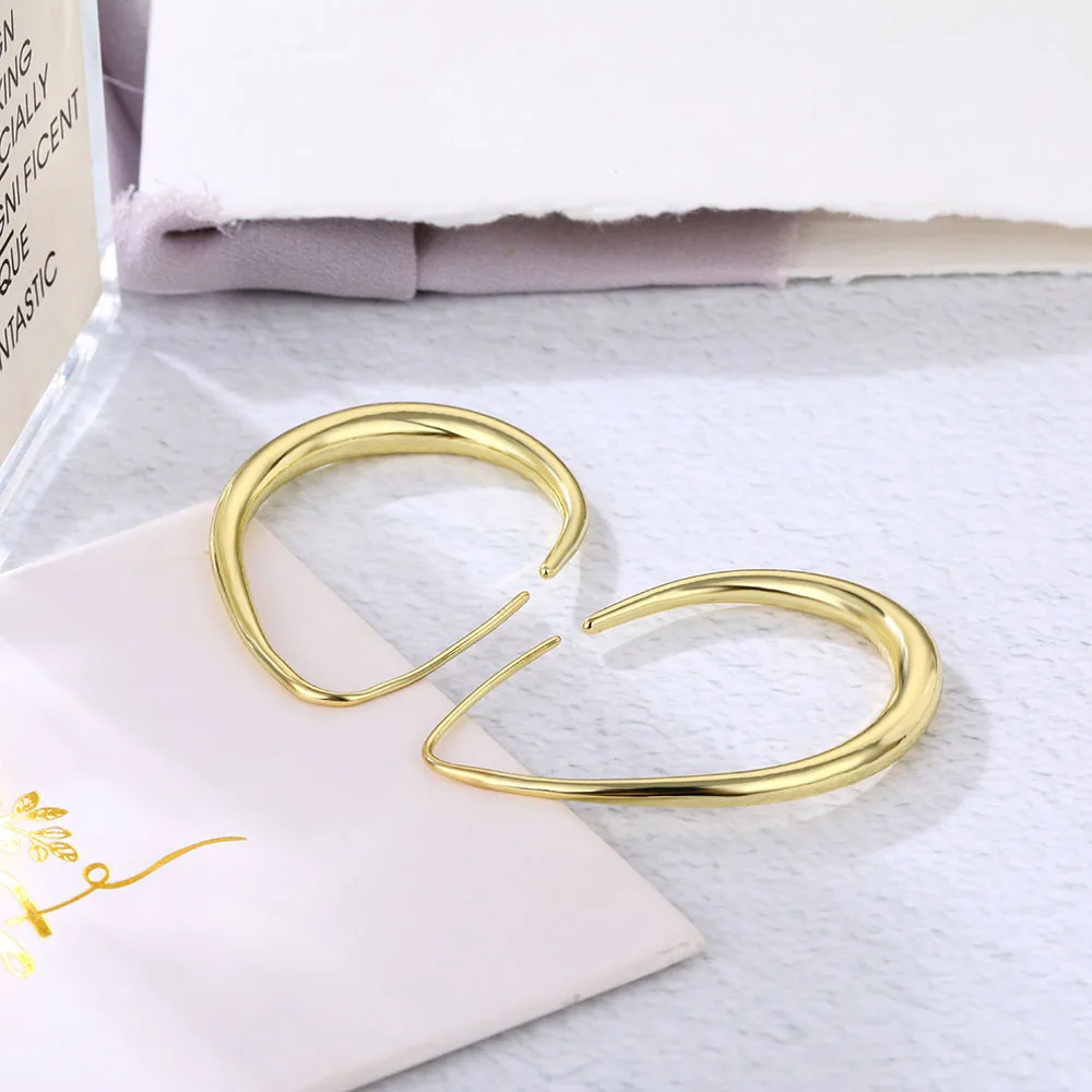 

VKME Vintage Big gold color Oval Earrings For Women Earrings Metal copper brinco Jewelry Party New Gifts