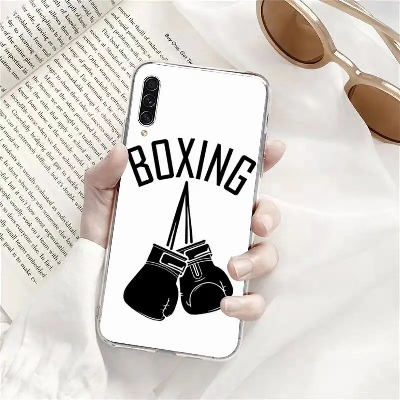 

Strong Boxing Gloves Phone Case Transparent for Samsung A71 S9 10 20 HUAWEI p30 40 honor 10i 8x xiaomi note 8 Pro 10t 11