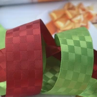 9mm 38mm 100yardspack grid plaid satin ribbon tape for hand made crafts wedding christmas gift decoration free shipping