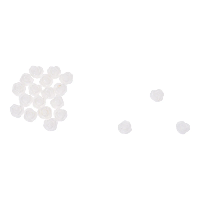 20x акриловые 3D белые цветы ломтики для дизайна ногтей УФ гель DIY украшения