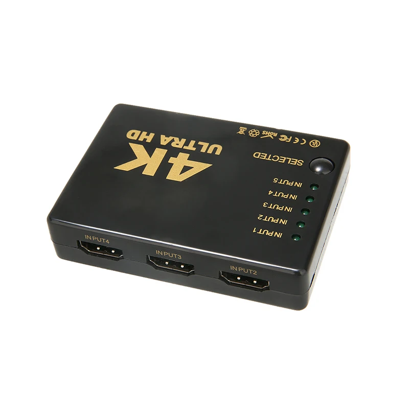 В продаже 1 шт. совместимому с HDMI переключатель черный 3D 1080p 5 Порты и разъёмы 4K