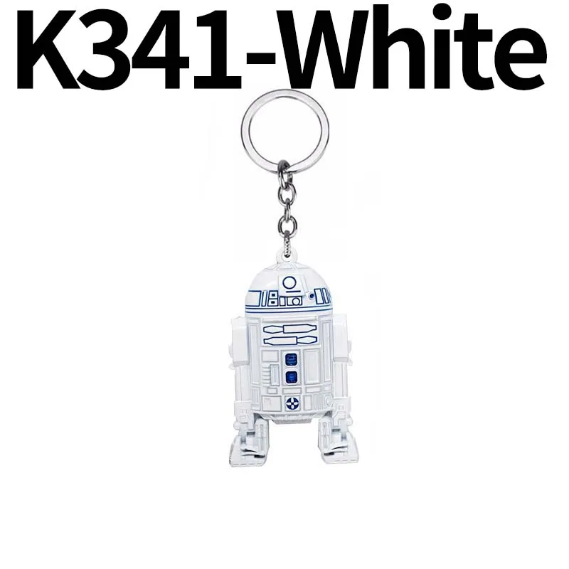 Металлический брелок для ключей Звездные войны The Force Awakens Robot R2-D2 - Цвет: K341-white