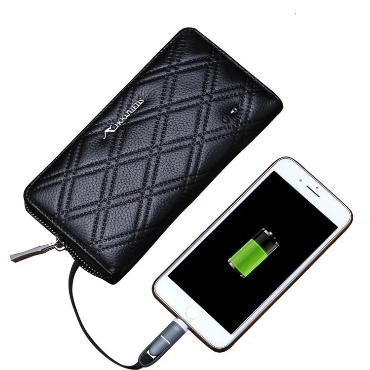 2019 мужской кошелек натуральная кожа Bluetooth анти потеря бренд Rfid клатч Мужской