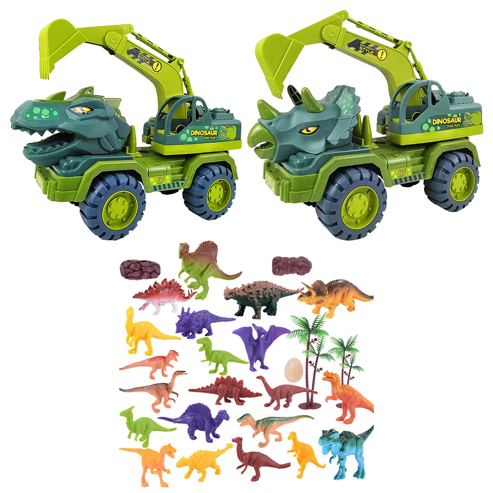 

Dinosaur Transport Car Carrier Truck Toys Pull Back Large Engineering Vehicle Trailer Model Educational Toy Gift for Boys Girls