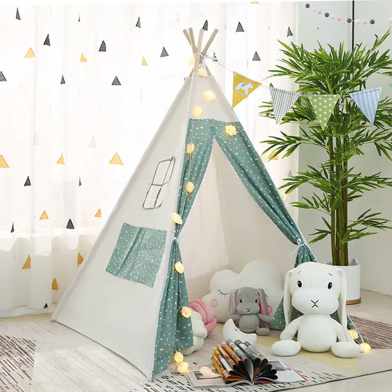 

1.3M Kids Tent Play House Portable Wigwam for Children Indoor Baby Indian Teepee Outdoor Camping Tents Girl Princess Castle Gift