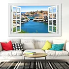 3D Настенная картина с изображением дома в средиземноморском море, пристани, яхты, дома, гостиной, Декор, холст, плакаты, картины, принты