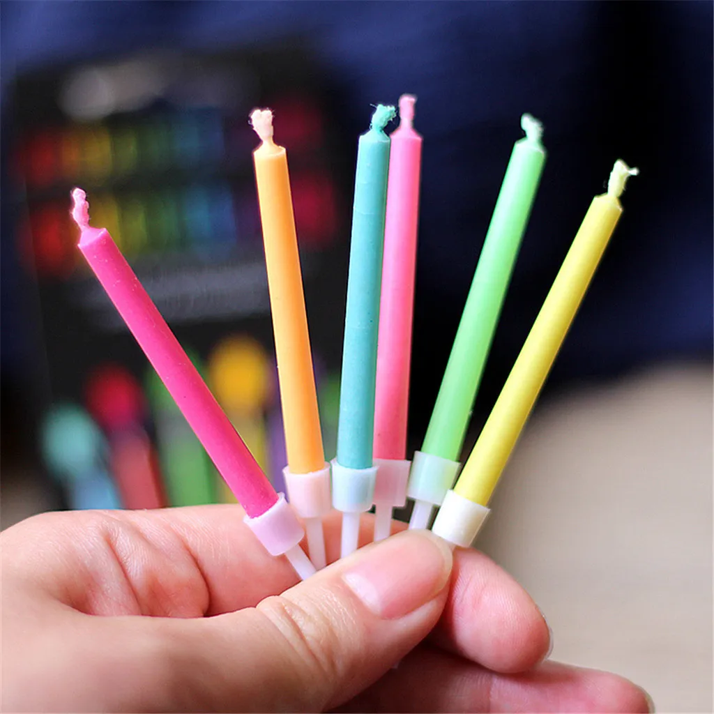 6 шт./упак. творческий с днем рождения Свечи вечерние фестиваль Мечты Красочный