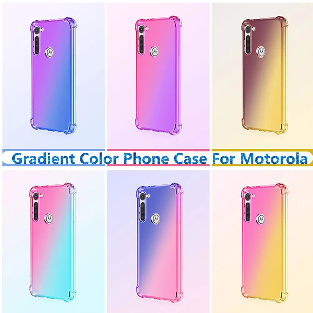 Цветная Противоударная задняя крышка для Motorola Moto G8 Power E6 Plus роскошная Силиконовая