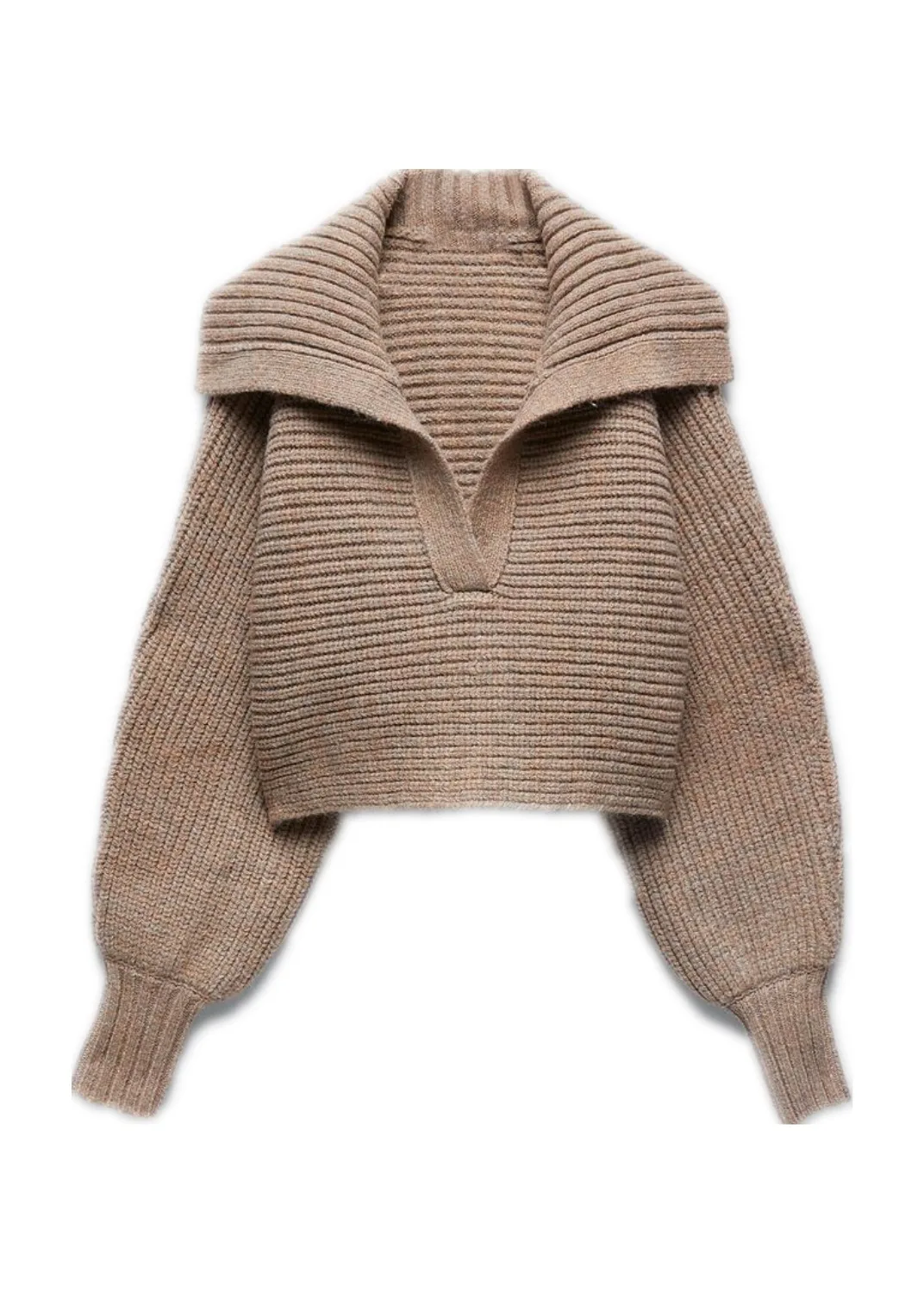 

Casual Lantern Sleeve Womens Sweater Autumn New Fashion Solid Stretch Knitted Pullovers 2021 Elegant Short Knitsear for Female