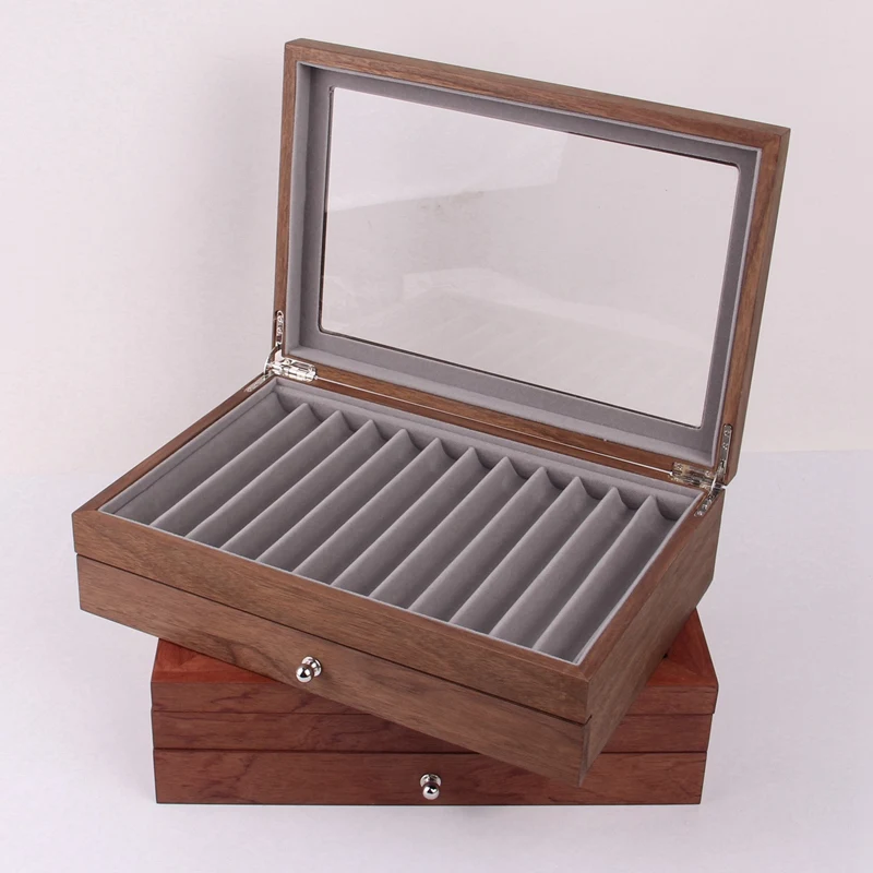 

Pen Display Box Wood Pen Display Case,Fountain Pen Storage Box,23 Pen Organizer Box with Clear Window
