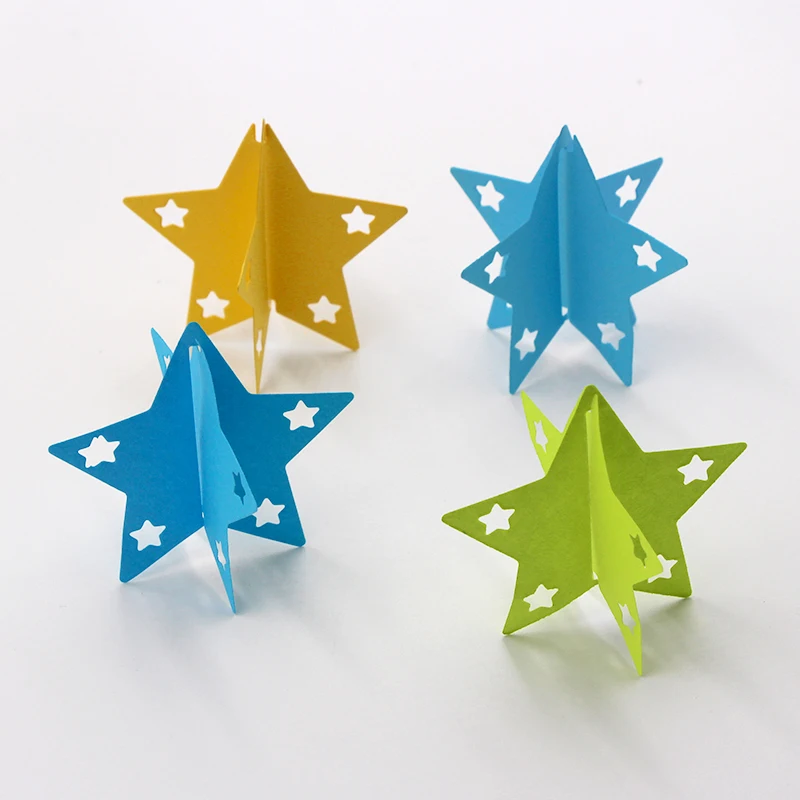 Новинка 2020 металлический трафарет 3D с пентаграммой и звездами шаблон для