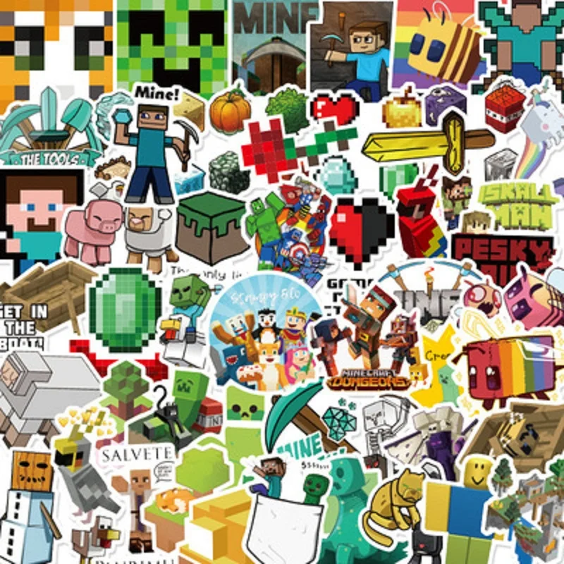 Наклейки minecrafte 50 шт./компл. с бриллиантовым мечом детской водой чемодан рисунком