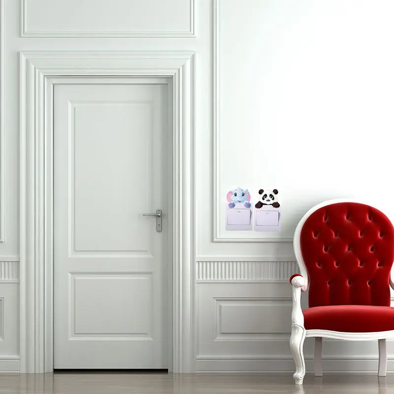 Милые животные лампа в форме слона Сменные наклейки съемные настенные стикеры