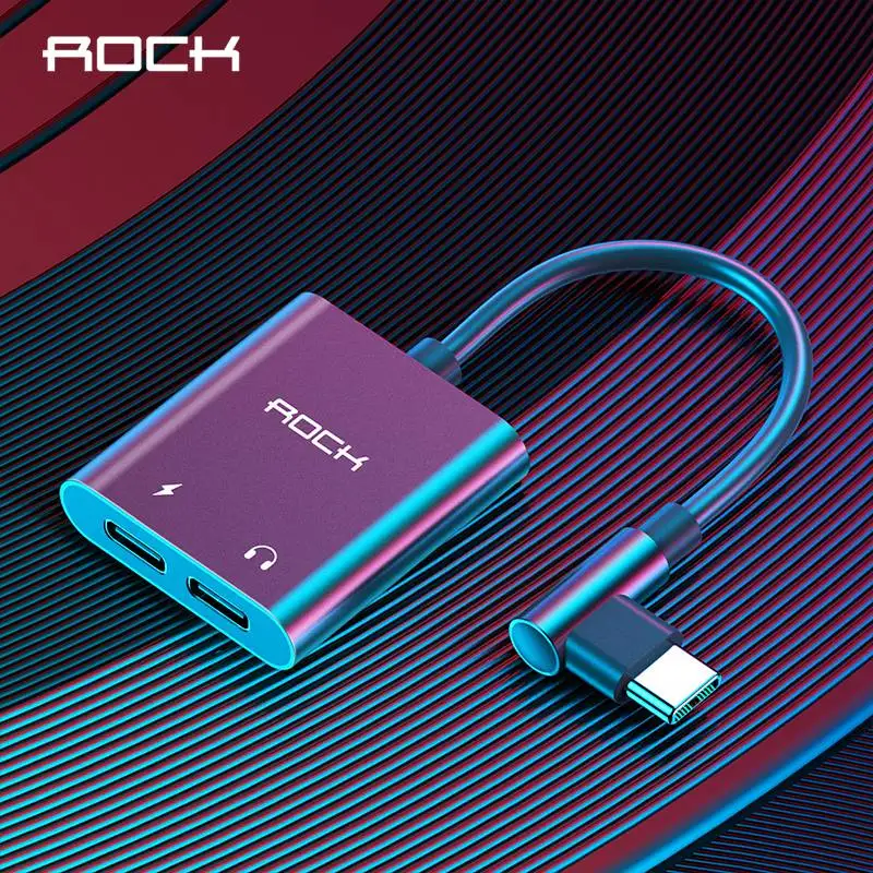 ROCK type C to 60 Вт PD Быстрый кабель переходник для зарядки huawei p20 mate 20 pro samsung S8 usb c аудио