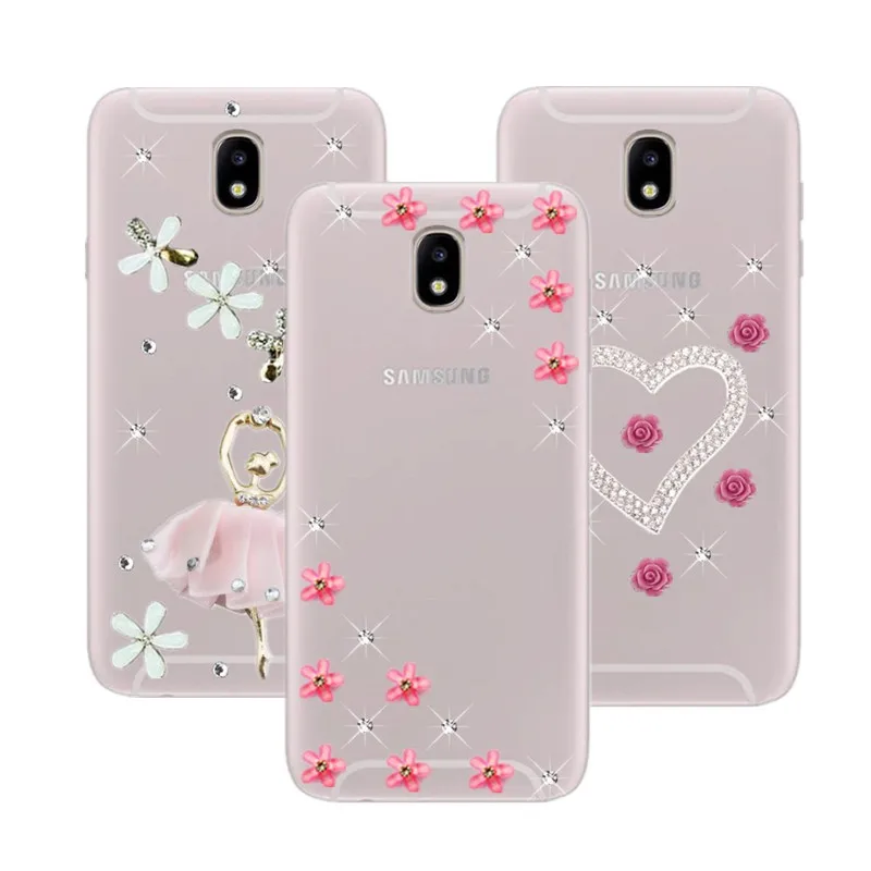 J3 J5 A3 A5 A7 2016 2017 чехол украшеннный горным хрусталем для samsung Galaxy A50 A70 M40 M30 A8 A6 плюс J8 J4