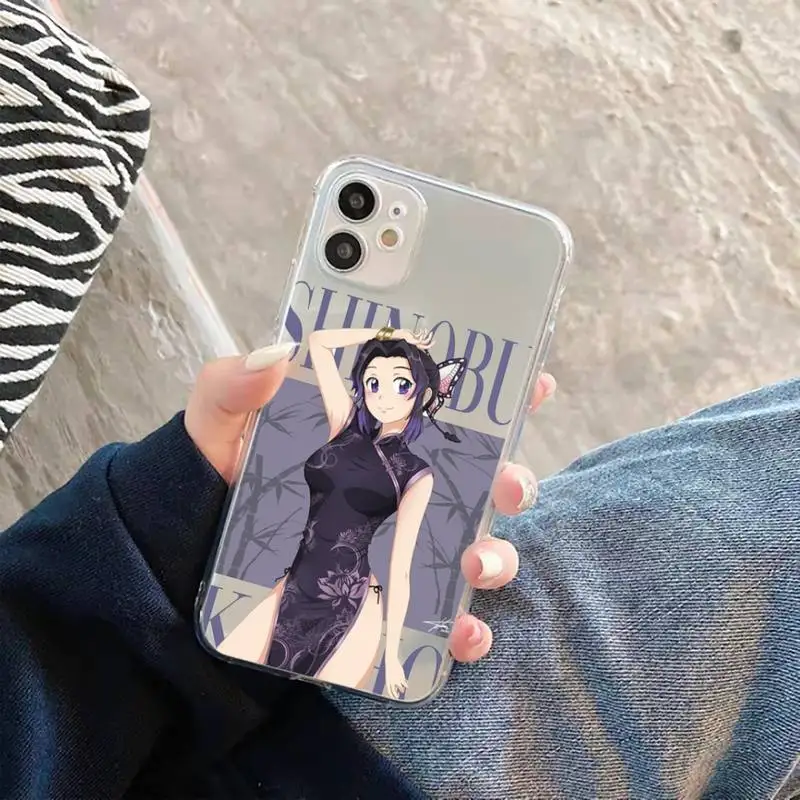 

Demon Slayer anime Phone Case Transparent for iPhone 11 12 mini pro XS MAX 6 6S 8 7 Plus X 5S SE 2020 XR