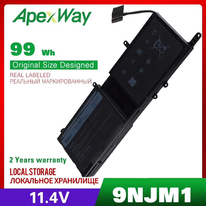 

Apexway 9NJM1 Laptop Battery For Dell Alienware 15 R3 17 R4 ALW17C 11.4V 92Wh HF250 MG2YH 0546FF 0HF250 44T2R