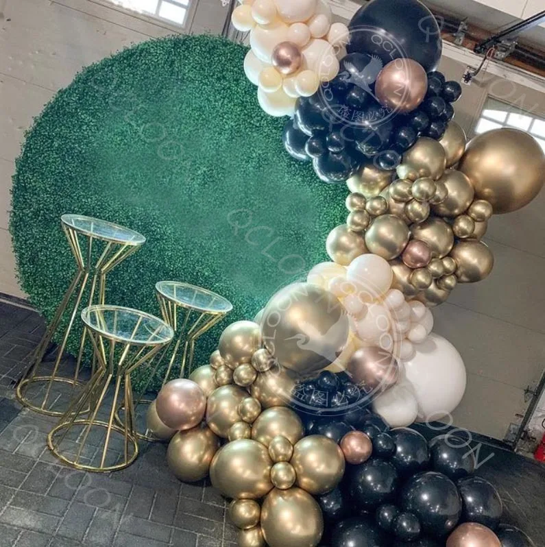 

97 шт Абрикосовый Цвет: черный металлический шар цвета розового золота гирлянда арки тематические праздничные Детские День рождения Baby Shower ...