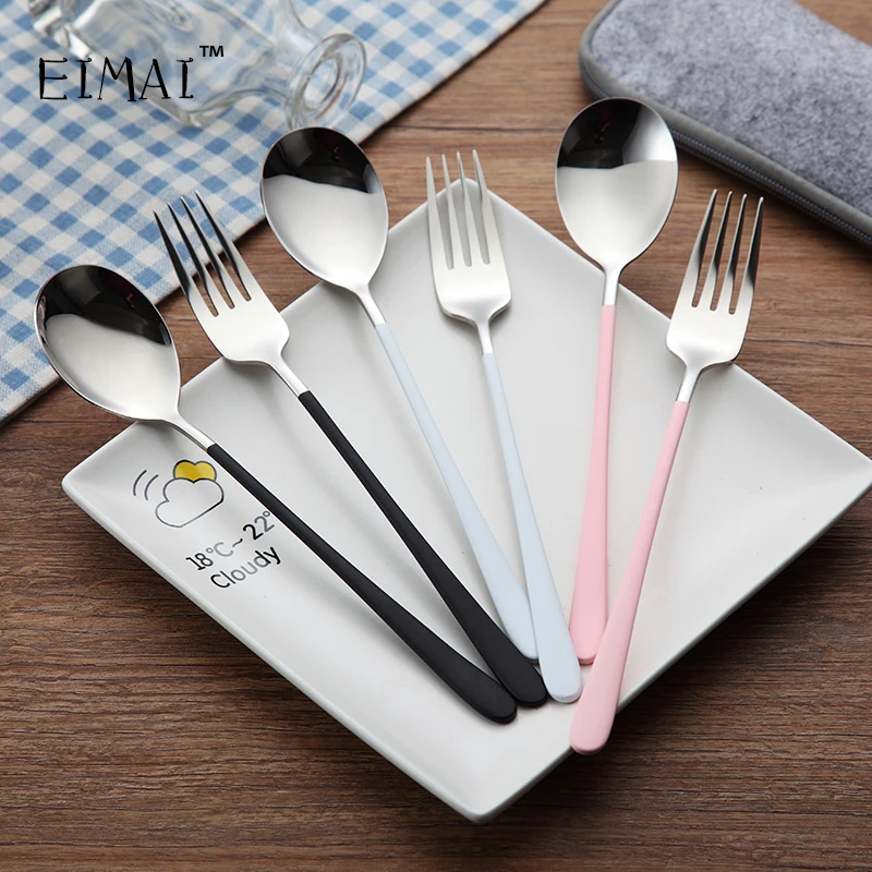 304 наборы посуды из нержавеющей стали набор школьной отправить столовую сумку в