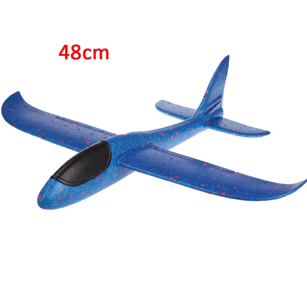 48cm-Blue Детские игрушки «сделай сам» самолет из пеноматериала ручной бросок самолет Летающий планер самолет вертолеты летающие модели самолетов самолет игрушка для детей игры на открытом воздухе - Цвет: 48cm-Blue