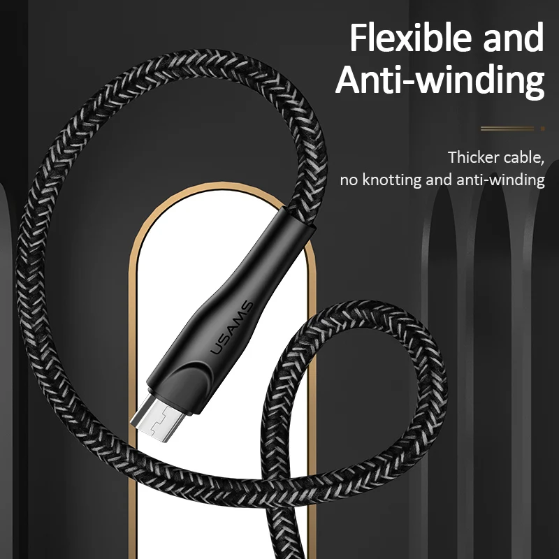 USAMS Micro USB Cable 2A Fast Charging Sync Mobile Phone Adapter Charger for Samsung Xiaomi Sony HTC LG Android Cables | Мобильные