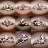 2022 trendy s925 silver wedding couple rings for women band jewelry cubic zircon stone engagemen christmas present drop shipping