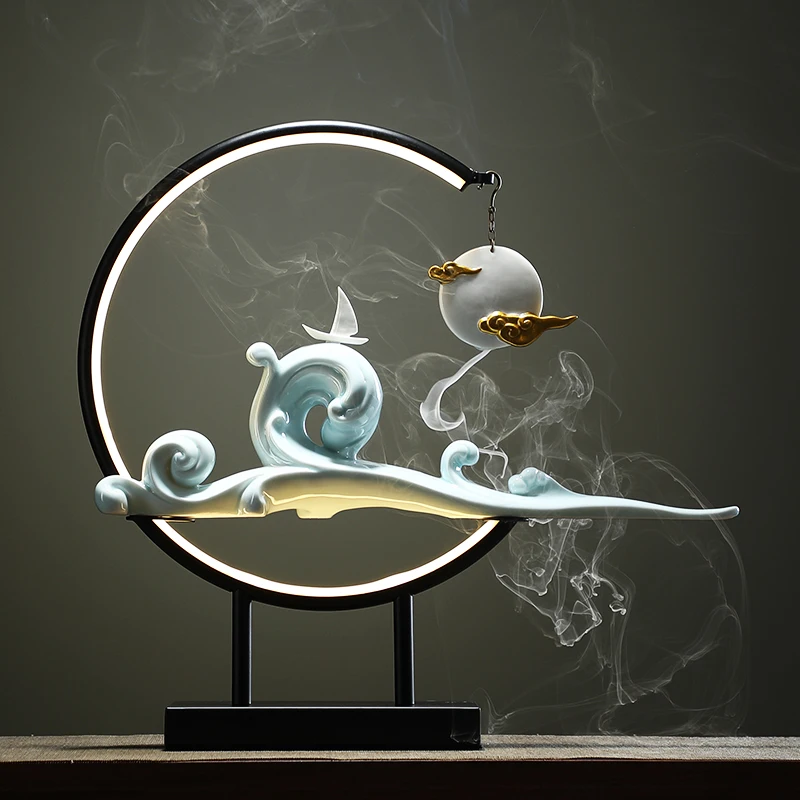 Wood Incense Burner Waterfall Backflow Creative Large Incense Burner Chinese Ceramics Decor Incensario Room Decor ZP50XXL