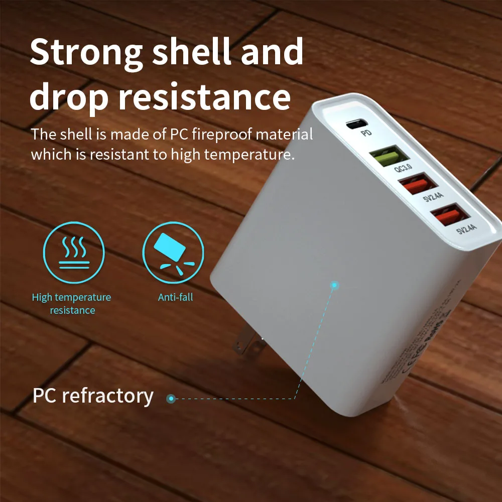 Зарядное устройство PD 48 Вт QC 3 0 4 USB Type C для xiaomi 10 9 Apple Mac Phone 11 Pro Airpower зарядное