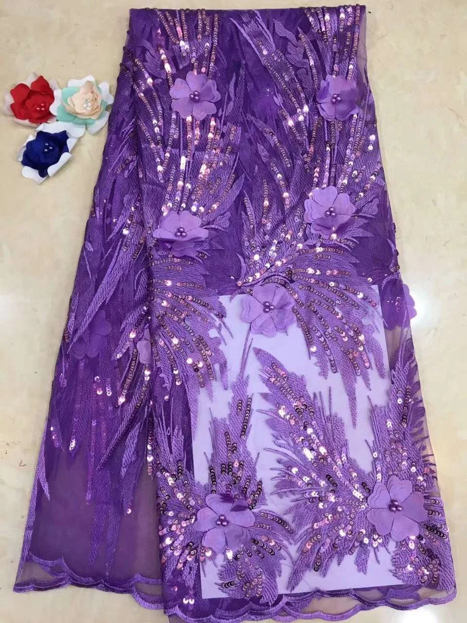 

Latest French Nigerian Laces Fabrics High Quality Tulle African Laces Fabric Wedding African French Tulle Lace D201