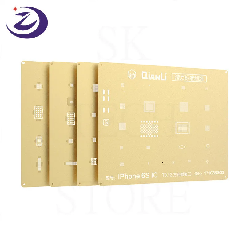 QIANLI Золотая 3D стальная сетка для IPHONE 5 5S 6 6P 7 7P 8 PLUS NAND IC ремонт ЦПУ оловянный шаблон