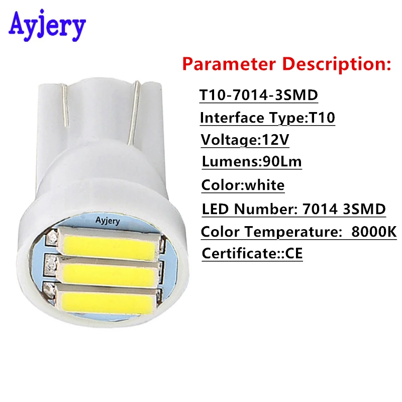 Высокое качество! 50 шт. T10 7014 3 SMD Led 194 927 161 W5W автомобильные приборные огни