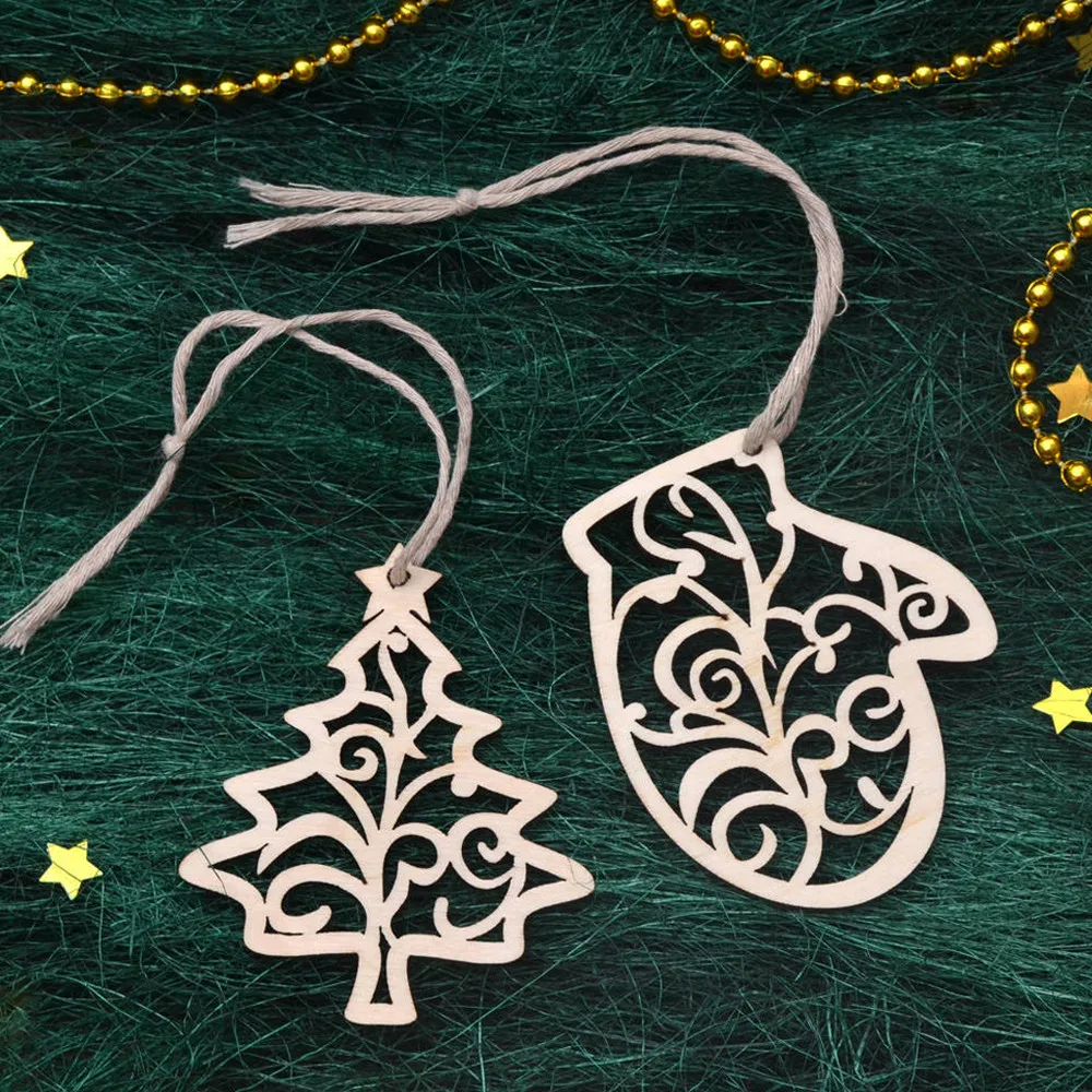 6 шт. рождественские детские игрушки ремесло деревянный чип рождественская елка