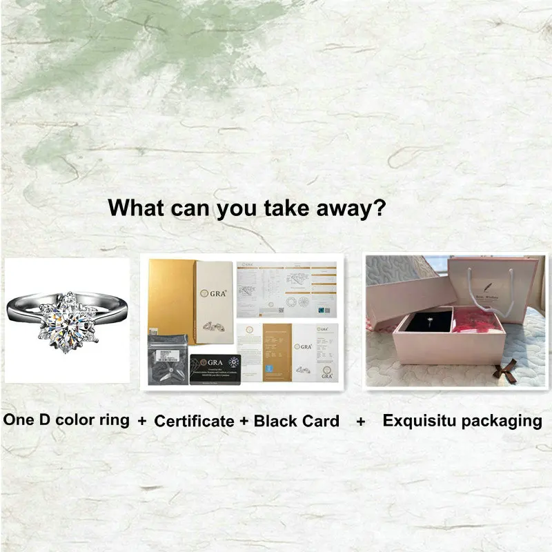 

925 Silver moissanite rings women classic snowflake D color 1ct moissanite diamond ring empty support silver jewelry JF-03