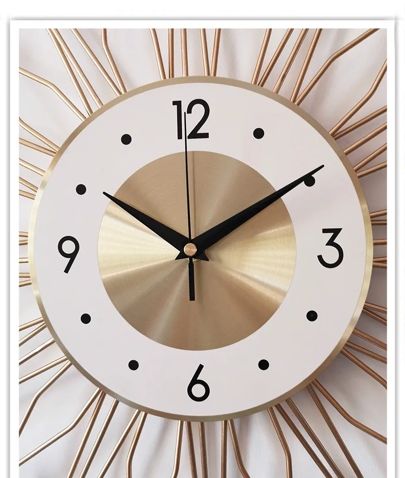 

Light Luxury Large Metal Wall Clock Modern Design for Living Room 3D Decoration Wall Watch Iron Art Home Decor