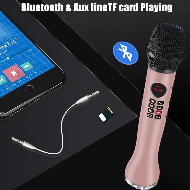 9 Вт беспроводной микрофон Y-118 портативное караоке Bluetooth динамик микро караоке TF карта Микрофон для пения Мобильный микрофон