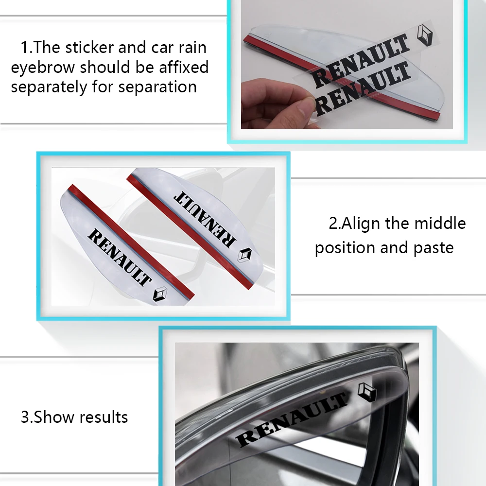 2 шт./лот универсальные ПВХ автомобильные дождевики для зеркала заднего вида с