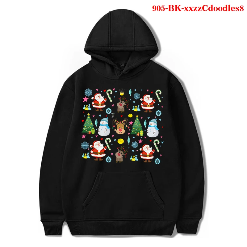 

Свитшот женский в стиле Харадзюку, худи с длинным рукавом, с принтом Санта-Клауса, на Рождество