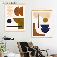 lychee life abstract geometric printed background hanging painting canvas wall sticker diy home decoration