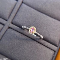 kjjeaxcmy fine jewelry 925 sterling silver inlaid natural stones gem pink sapphire new female miss woman girl ring vintage