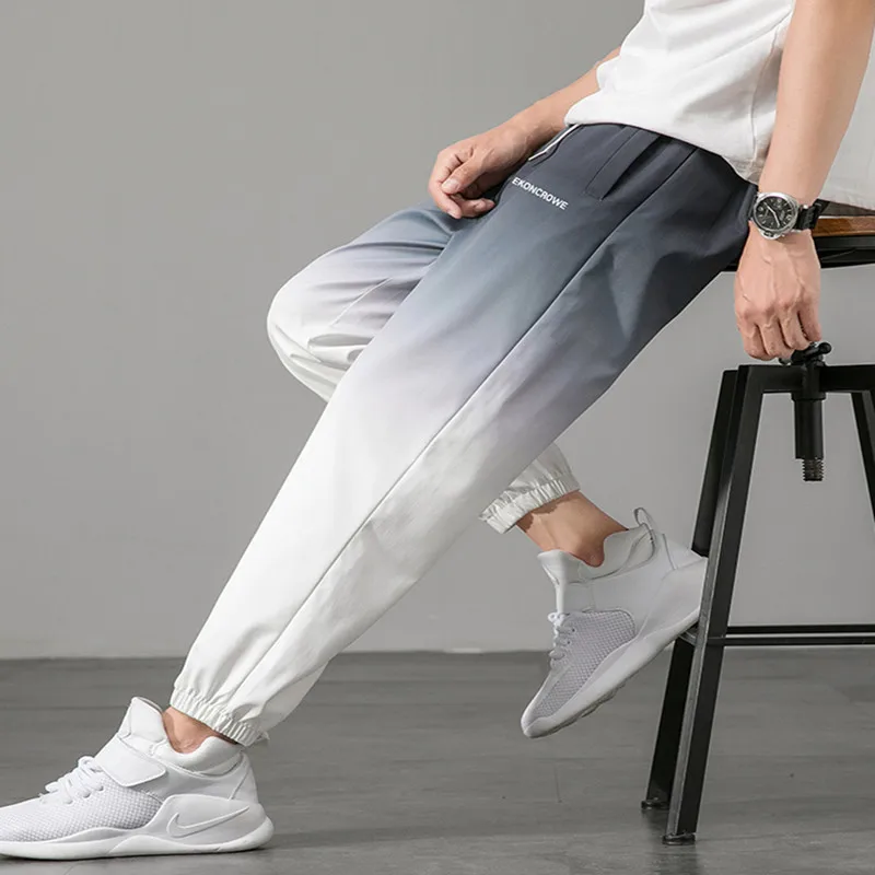 

Hip Hop Streetwear Joggers Pants High Street Elastic Waist Gradient Color Trousers Soft Pantalones Hombre Casual Cargo Pant Men