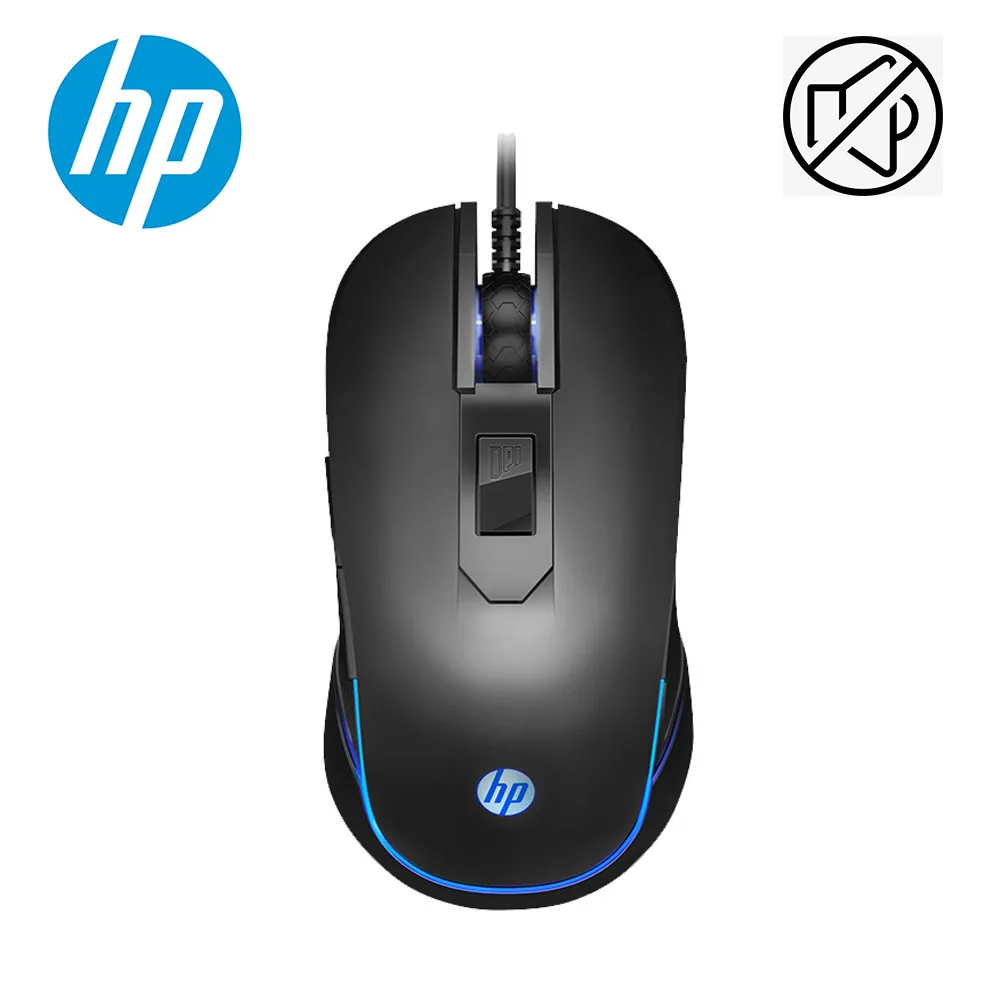 Hp M200 профессиональная игровая мышь, макро Проводная эргономичная RGB Бесшумная игровая мышь 2400 dpi для ПК, компьютера, ноутбука, мыши Pro Gamer - Цвет: Black silent