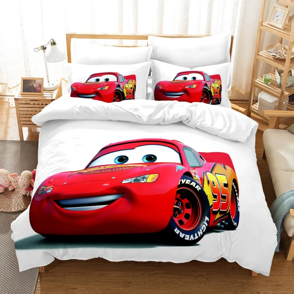 

Lightning McQueen Car Bedding Set for Kids Bedroom Decor Twin Quilt Duvet Cover Set Single Bedlinen Boys Home Children's Linen